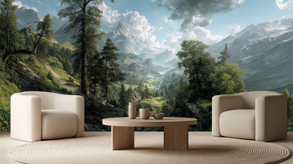 Natural Green wallpaper for Living Room