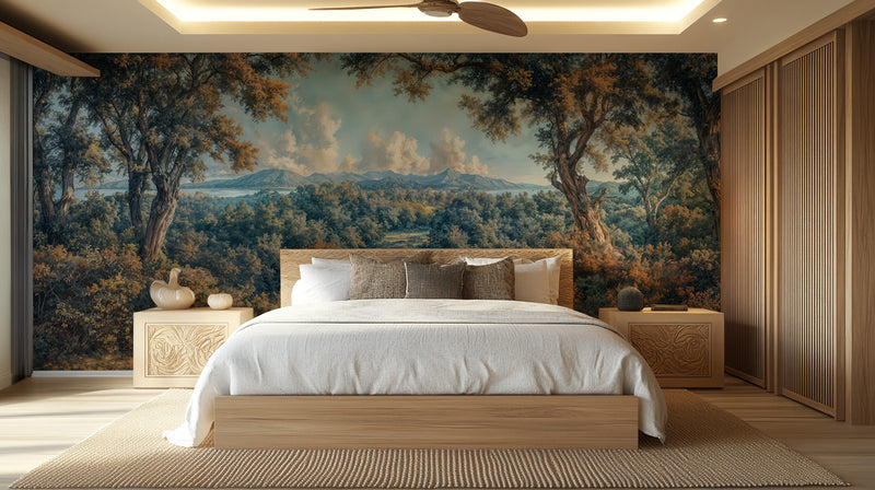 Rustic Green wallpaper for Bedroom