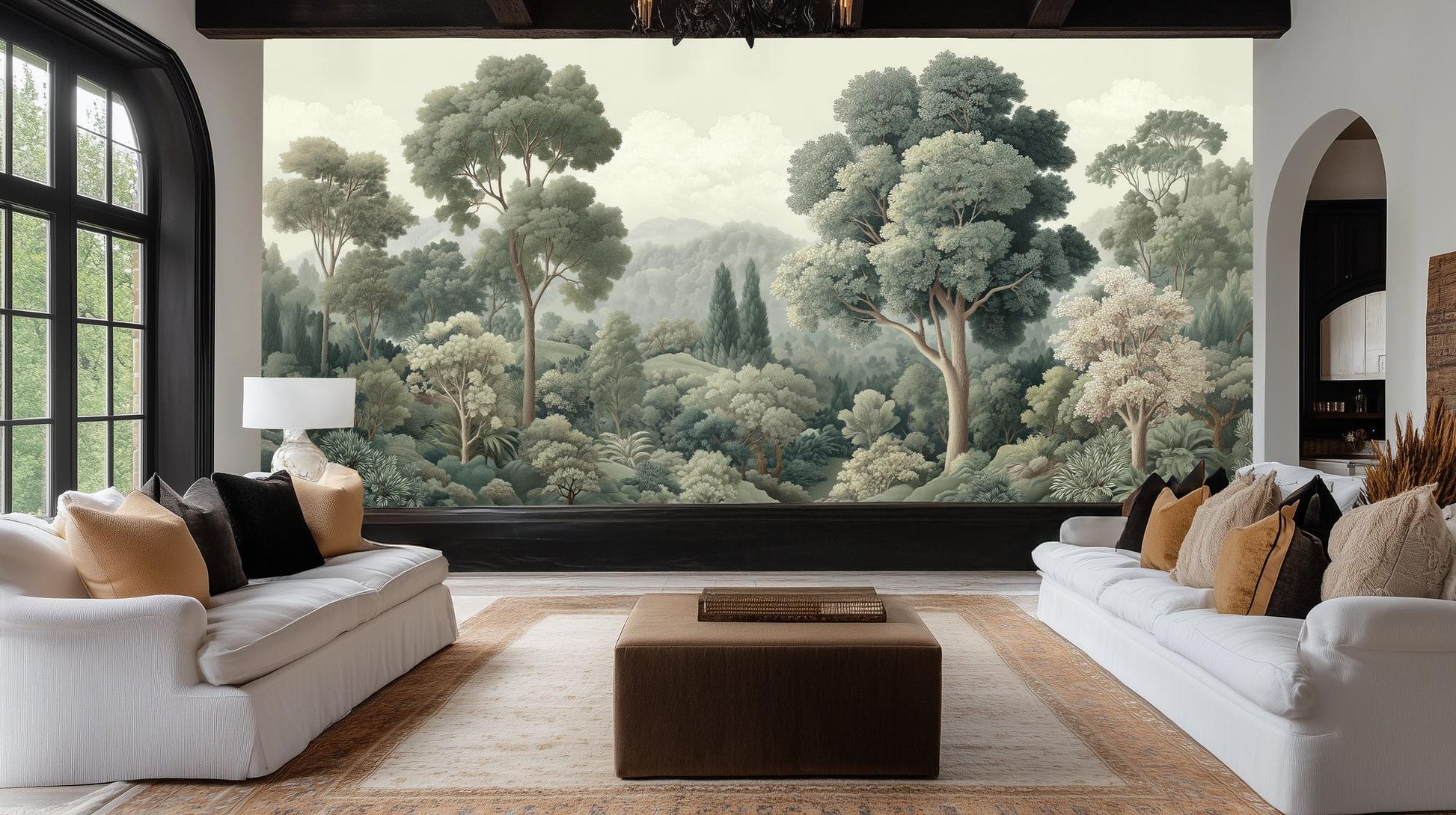 Rustic Green wallpaper for Living Room