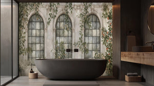 Traditional Green wallpaper for Bathroom