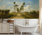 Traditional Green wallpaper for Bathroom