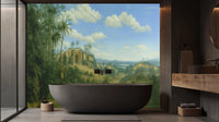 Traditional Green wallpaper for Bathroom