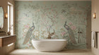 Traditional Green wallpaper for Bathroom