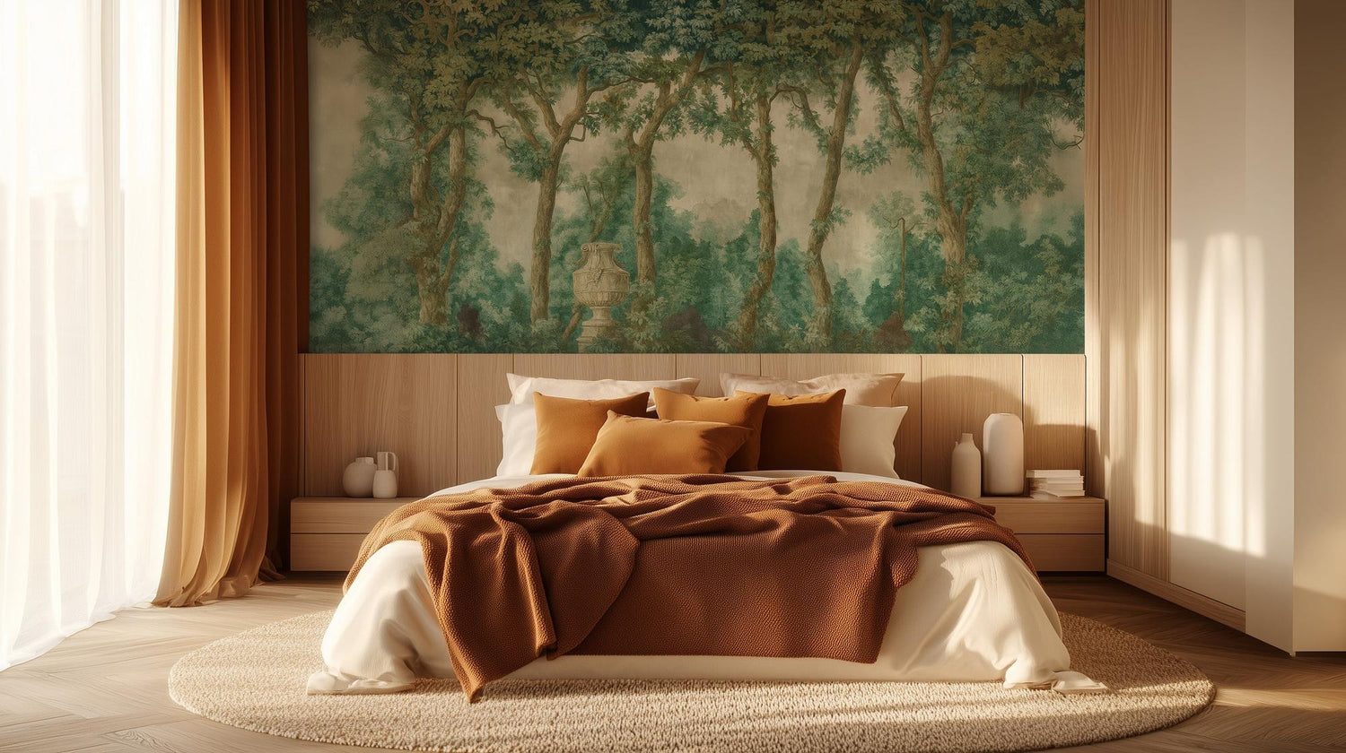 Traditional Green wallpaper for Bedroom