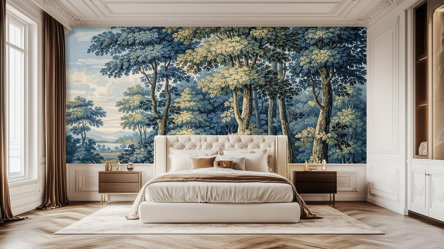 Traditional Green wallpaper for Bedroom