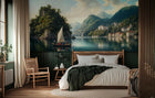 Traditional Green wallpaper for Bedroom