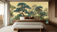 Traditional Green wallpaper for Bedroom
