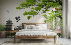 Traditional Green wallpaper for Bedroom