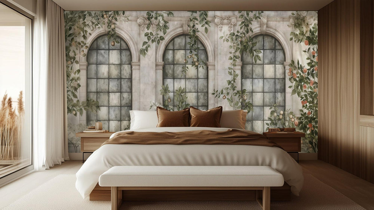 Traditional Green wallpaper for Bedroom