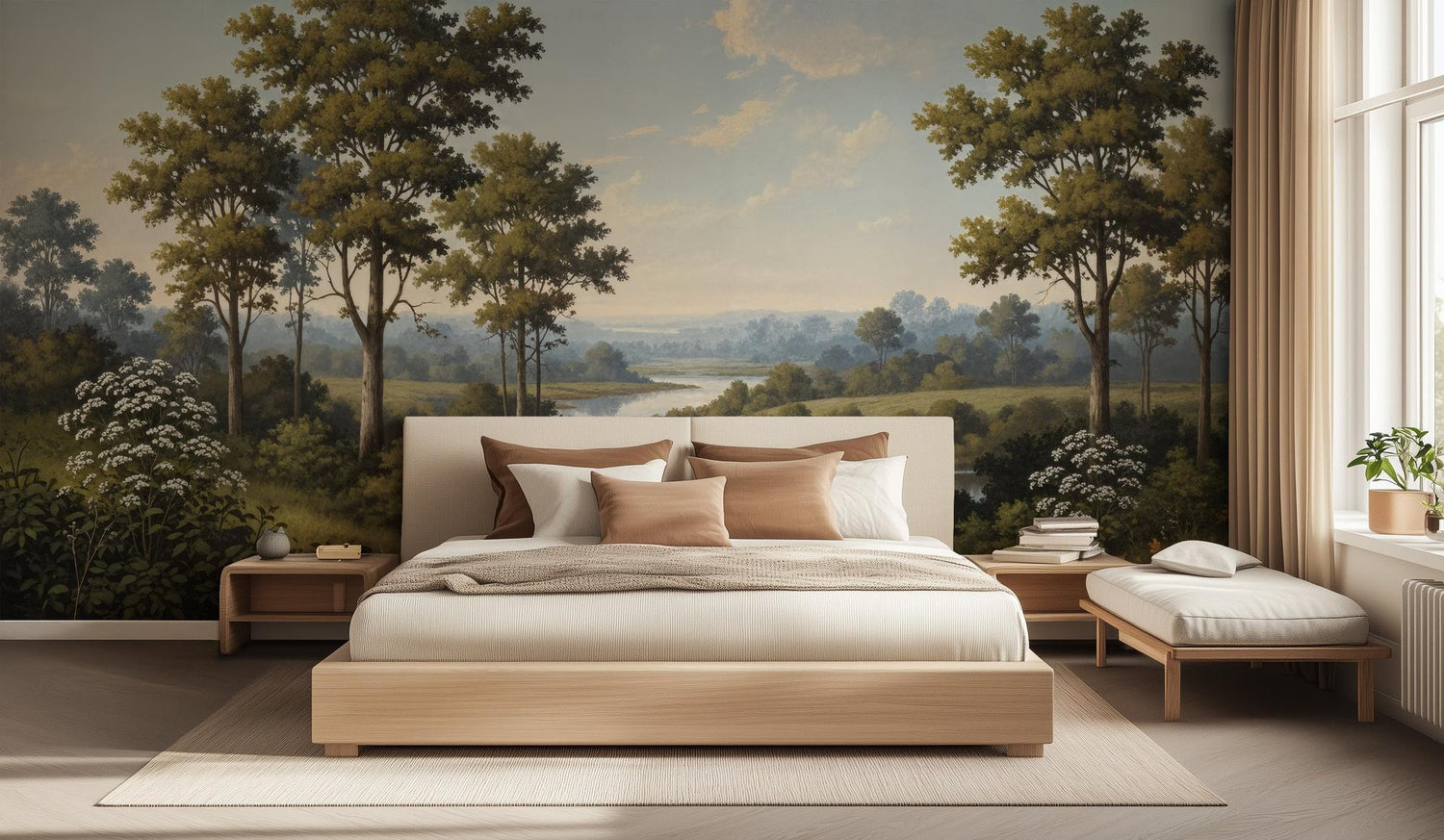 Traditional Green wallpaper for Bedroom