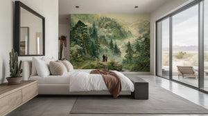 Traditional Green wallpaper for Bedroom