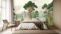 Traditional Green wallpaper for Bedroom