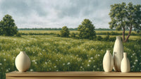 Traditional Green wallpaper for Living Room