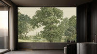 Traditional Green wallpaper for Living Room