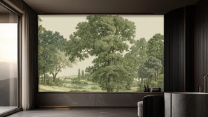 Traditional Green wallpaper for Living Room