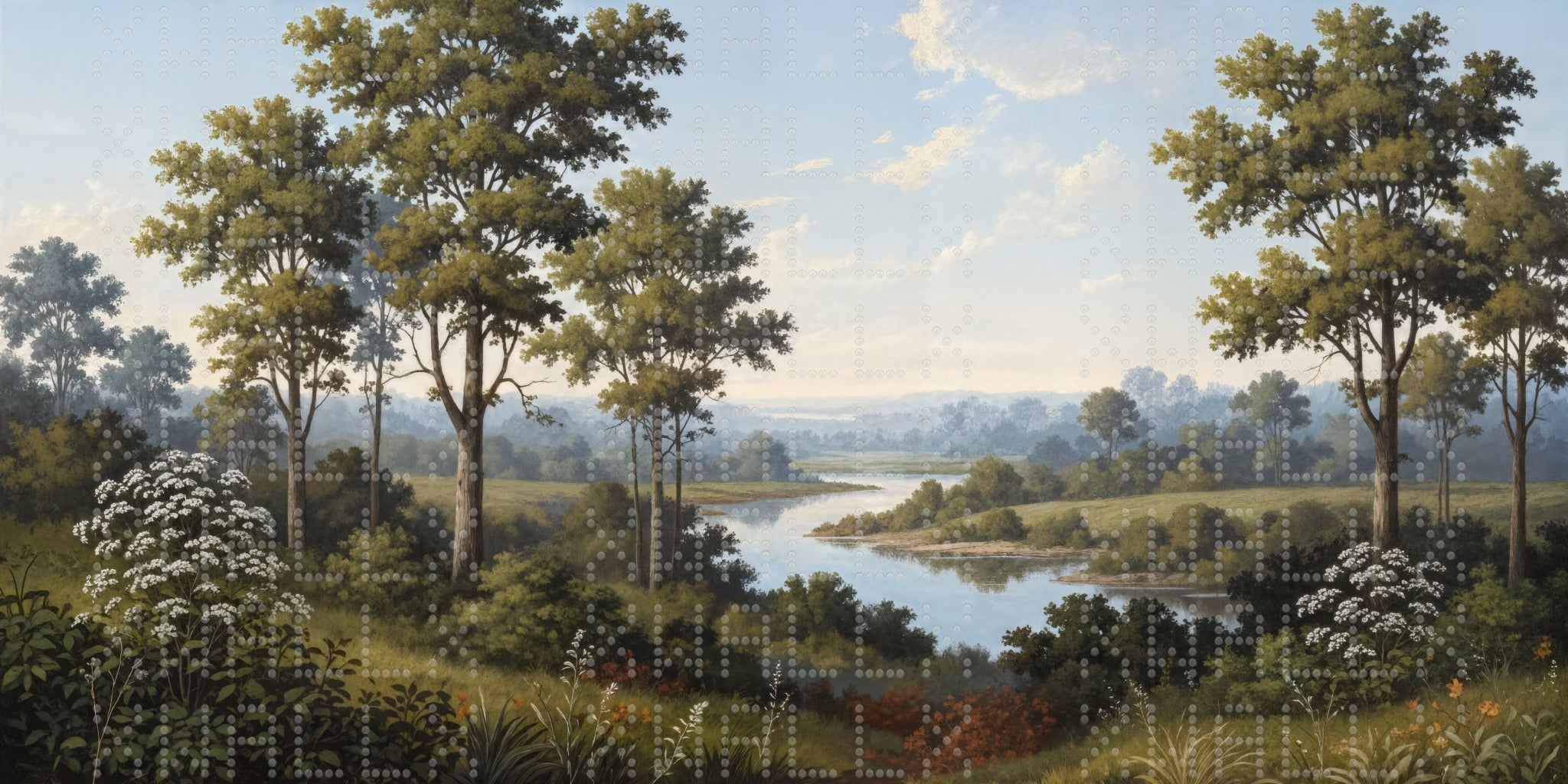 Tranquil Riverside Landscape Wallpaper