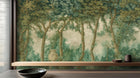 Traditional Green wallpaper for Living Room