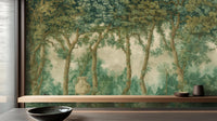 Traditional Green wallpaper for Living Room