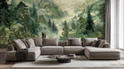 Traditional Green wallpaper for Living Room