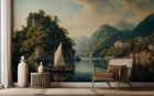 Traditional Green wallpaper for Living Room