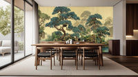 Traditional Green wallpaper for Living Room