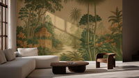 Traditional Green wallpaper for Living Room