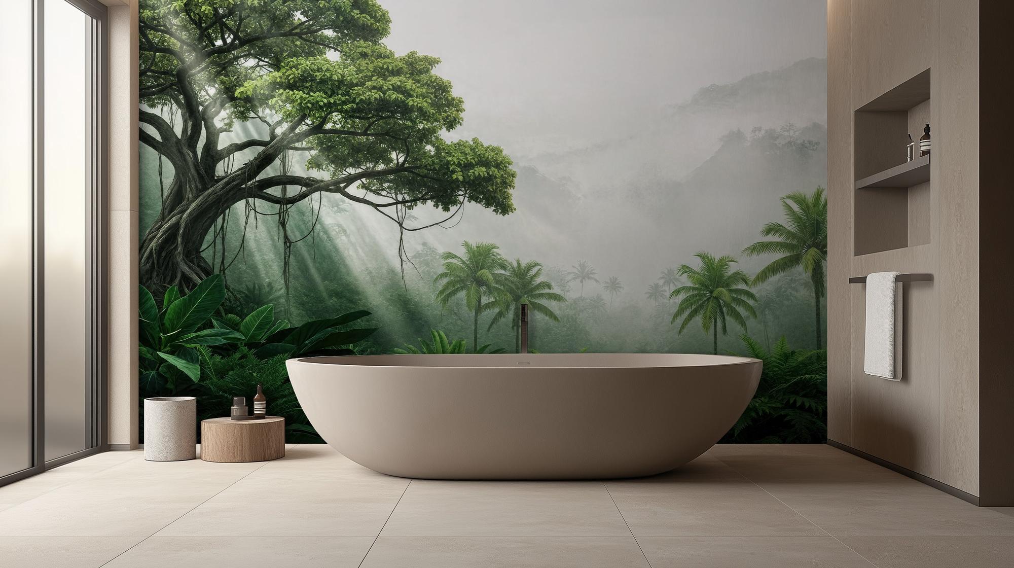 Tropical Green wallpaper for Bathroom