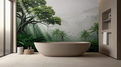 Tropical Green wallpaper for Bathroom