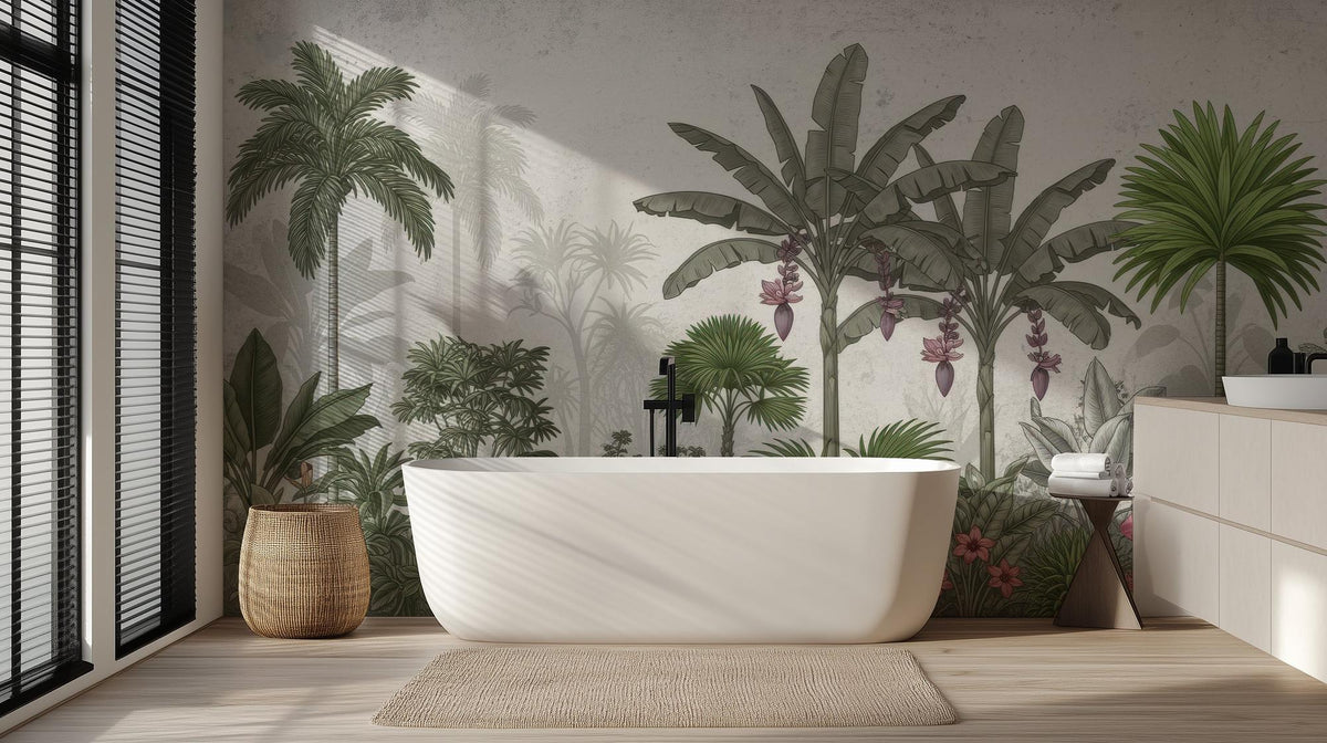 Tropical Green wallpaper for Bathroom