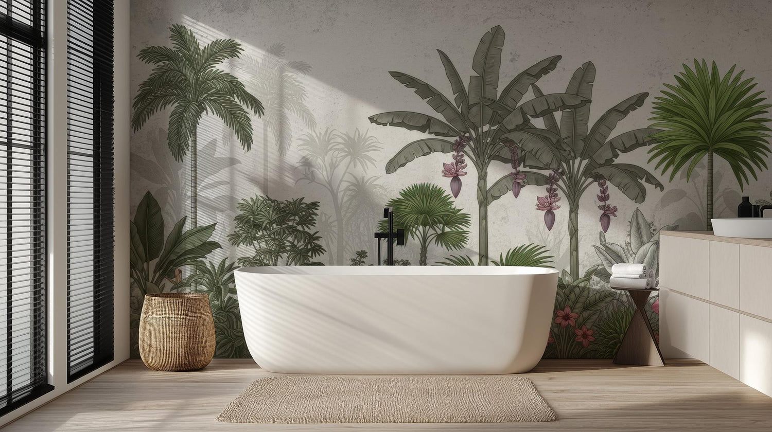 Tropical Green wallpaper for Bathroom