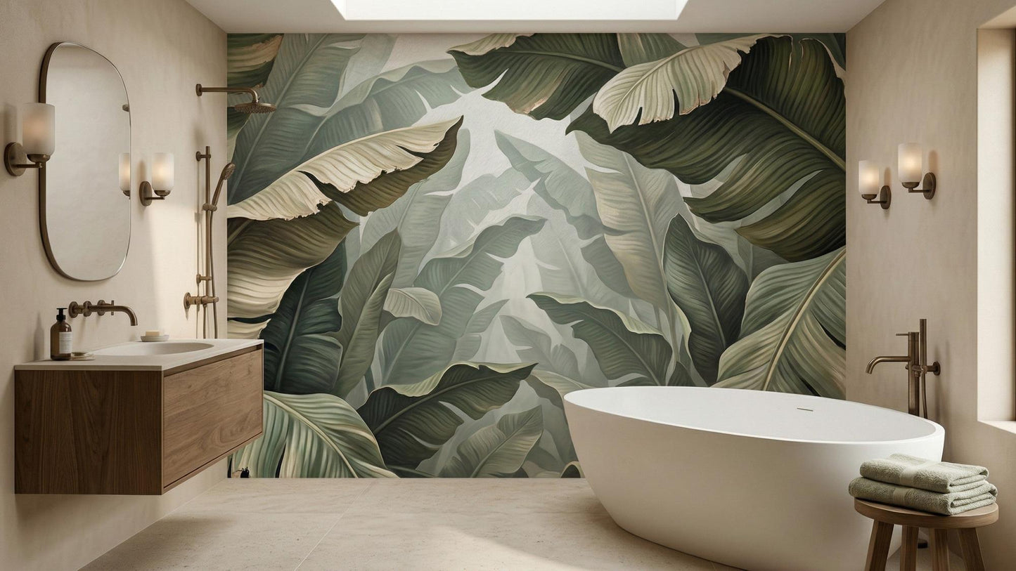Tropical Green wallpaper for Bathroom