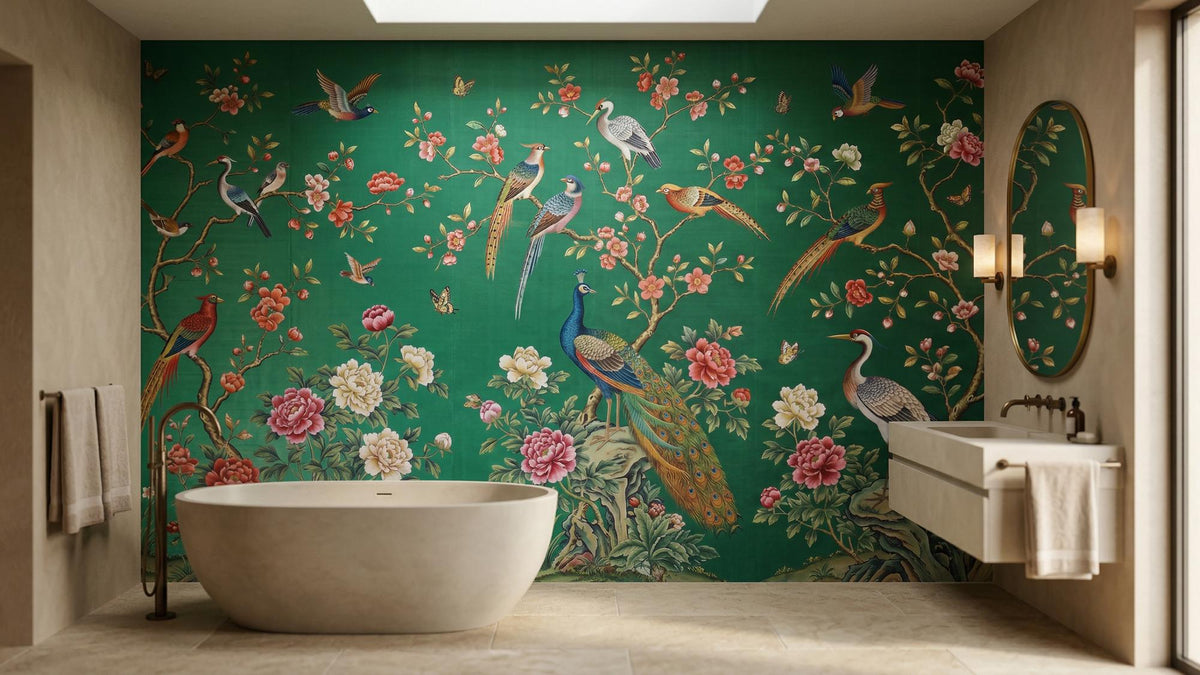 Tropical Green wallpaper for Bathroom