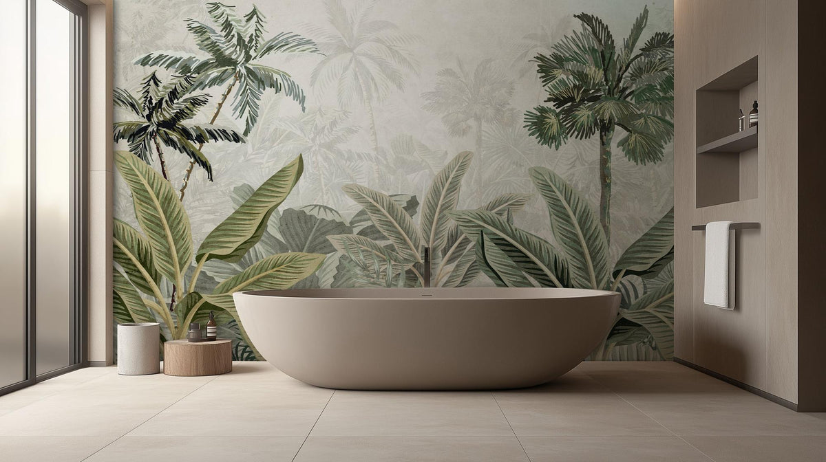 Tropical Green wallpaper for Bathroom