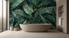 Tropical Green Leaf Wallpaper