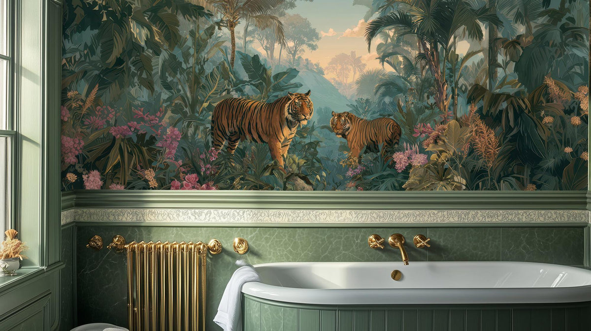 Tropical Green wallpaper for Bathroom
