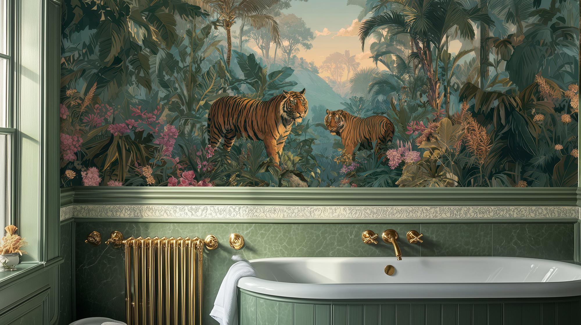 Tropical Green wallpaper for Bathroom
