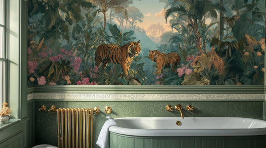 Tropical Green wallpaper for Bathroom