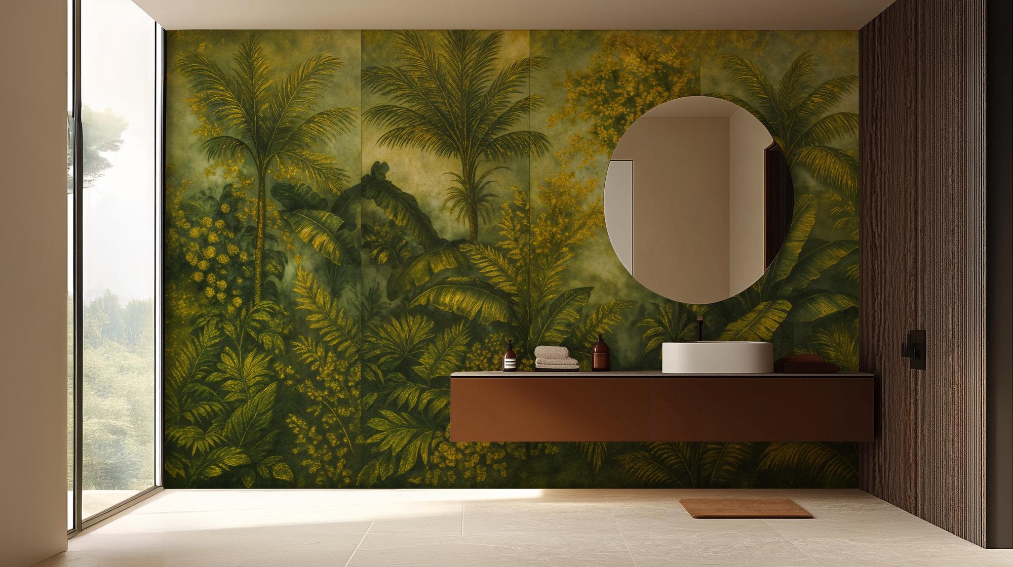 Tropical Green wallpaper for Bathroom