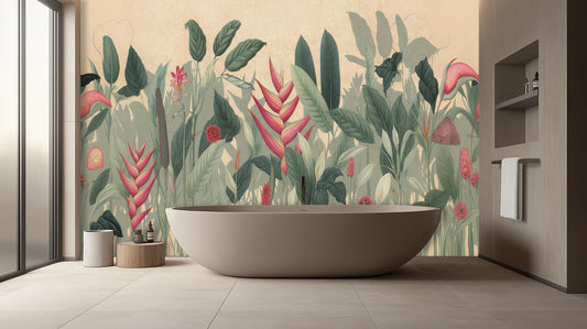 Tropical Green wallpaper for Bathroom