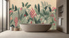 Tropical Foliage and Floral Wallpaper