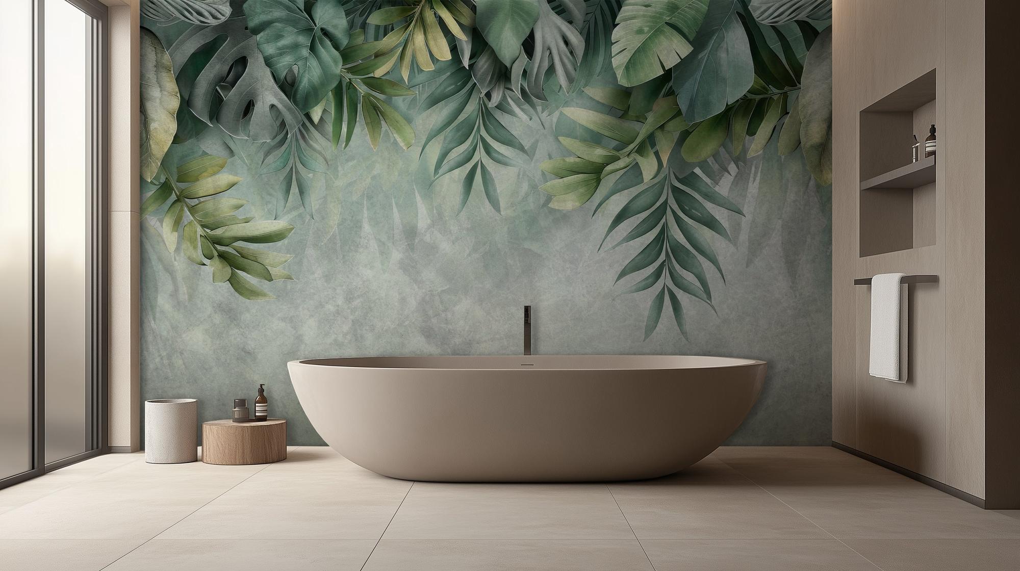 Tropical Green wallpaper for Bathroom
