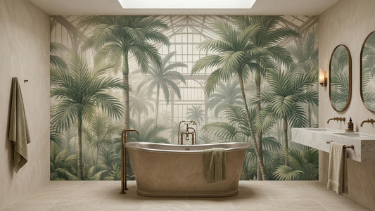 Tropical Green wallpaper for Bathroom