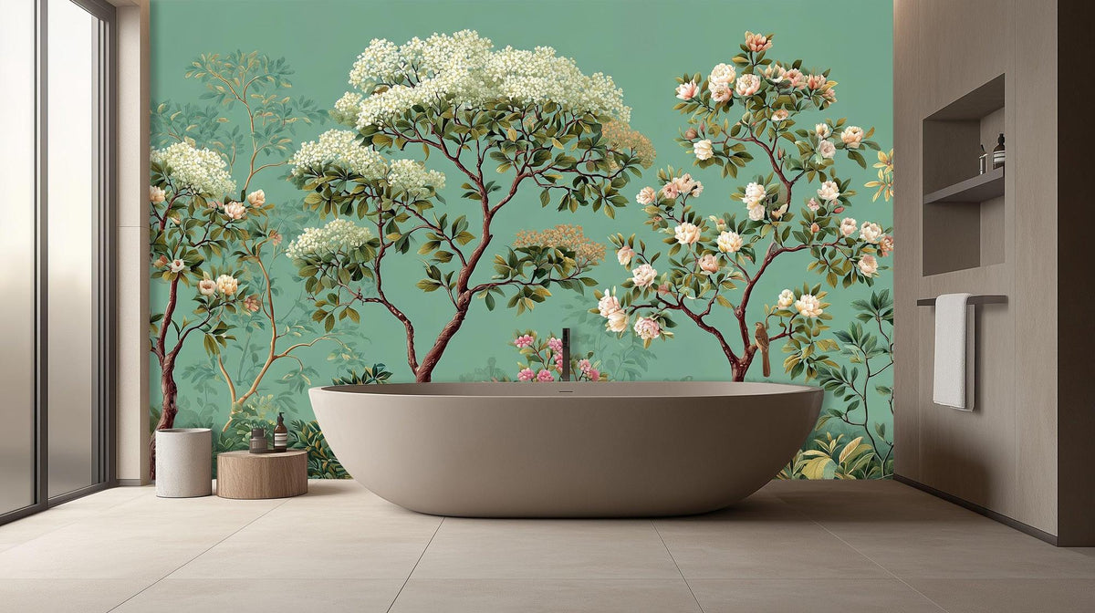 Tropical Green wallpaper for Bathroom