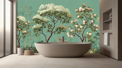 Tropical Green wallpaper for Bathroom