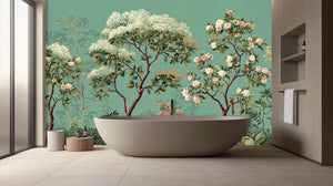 Tropical Green wallpaper for Bathroom