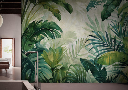 Tropical Green wallpaper for Bathroom