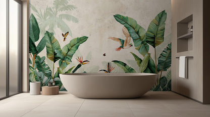 Tropical Green wallpaper for Bathroom