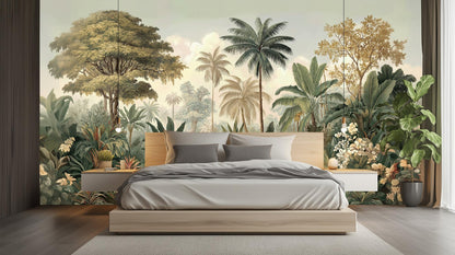 Tropical Green wallpaper for Bedroom