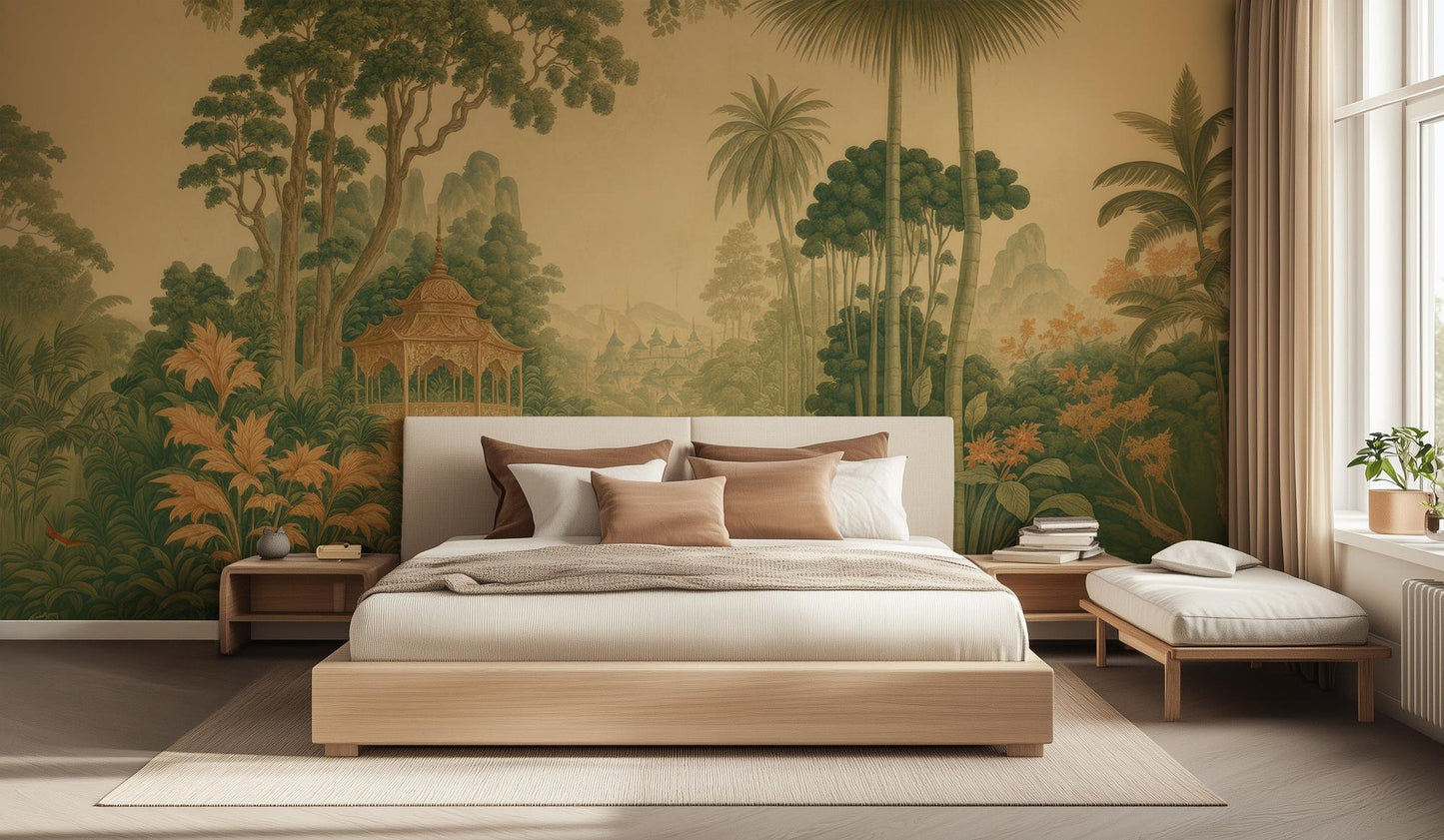 Tropical Green wallpaper for Bedroom