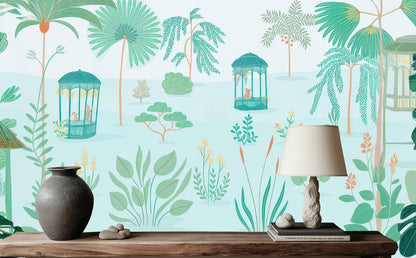 Tropical Green wallpaper for Bedroom